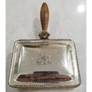 Vintage F.B.Rogers Etched Shield Silver Plated Silent Butler crumb catcher